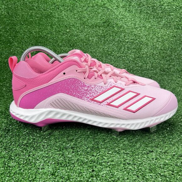 Adidas Icon Bounce 6 Baseball Cleats Men's 13.5 Mother’s Day Pink GZ0443 Metal - Picture 3 of 17